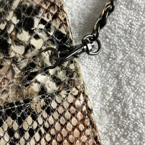 Sondra Roberts Squared Snakeskin Envelope Back Chin Strap Purse 10" x 7" - Picture 9 of 12